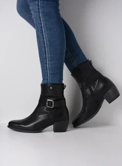 Halfhoge Laarzen|Cowboylaarzen<Wolky Dexter - zwart leer zwartleer