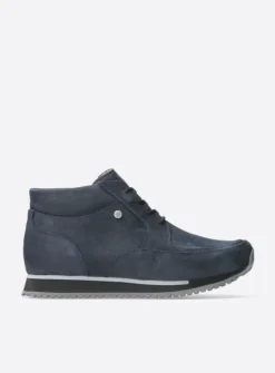 Hoge Veterschoenen|Wandelschoenen<Wolky e-Boot - blauw stretch nubuck blauwstretchnubuck