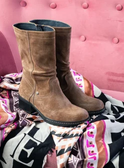 Halfhoge Laarzen|Herfst/Winter<Wolky Edmonton - taupe suede taupesuede