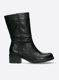 Halfhoge Laarzen|Herfst/Winter<Wolky Edmonton - zwart gepoetst leer zwartgepoetstleer