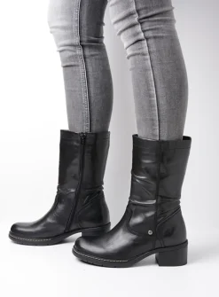 Halfhoge Laarzen|Herfst/Winter<Wolky Edmonton - zwart gepoetst leer zwartgepoetstleer