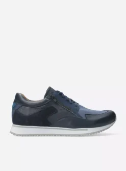 Veterschoenen Heren|Sneakers Heren<Wolky e-Go Men - blauw combi stretch leer blauwcombistretchleer