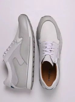 Veterschoenen Heren|Sneakers Heren<Wolky e-Go Men - wit combi stretch leer witcombistretchleer