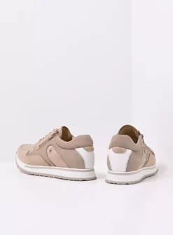 Lage Veterschoenen|Wandelschoenen<Wolky e-Go S2F - beige combi stretch leer beigecombistretchleer