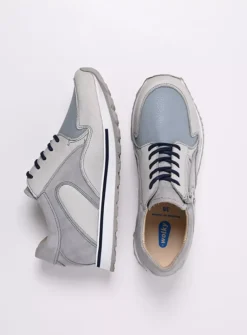 Lage Veterschoenen|Wandelschoenen<Wolky e-Go S2F - blauw combi stretch leer blauwcombistretchleer