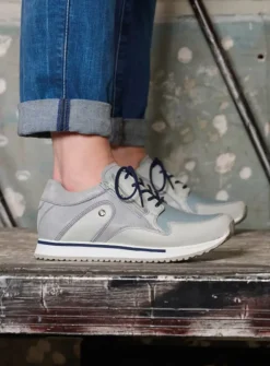 Lage Veterschoenen|Wandelschoenen<Wolky e-Go S2F - blauw combi stretch leer blauwcombistretchleer