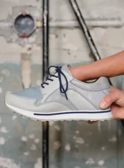 Lage Veterschoenen|Wandelschoenen<Wolky e-Go S2F - blauw combi stretch leer blauwcombistretchleer