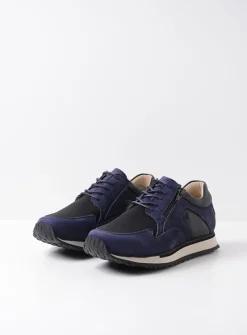 Lage Veterschoenen|Wandelschoenen<Wolky e-Go S2F - paars combi stretch leer paarscombistretchleer