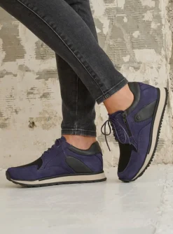 Lage Veterschoenen|Wandelschoenen<Wolky e-Go S2F - paars combi stretch leer paarscombistretchleer