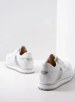 Lage Veterschoenen|Wandelschoenen<Wolky e-Go S2F - wit/zilver stretchleer wit/zilverstretchleer