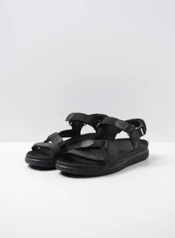 Sandalen<Wolky Energy Lady - zwart gevet leer zwartgevetleer