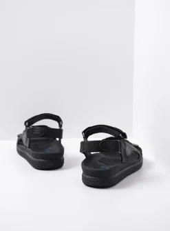 Sandalen<Wolky Energy Lady - zwart gevet leer zwartgevetleer
