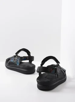 Sandalen<Wolky Energy Lady - zwart/blauw suede zwart/blauwsuede