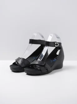 Sandalen<Wolky Era - zwart leer zwartleer