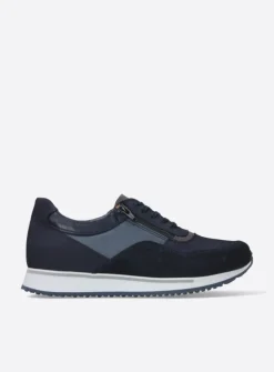 Veterschoenen Heren|Sneakers Heren<Wolky e-Runner - blauw combi leer blauwcombileer