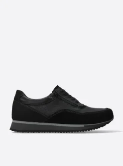Veterschoenen Heren|Sneakers Heren<Wolky e-Runner - zwart combi leer zwartcombileer