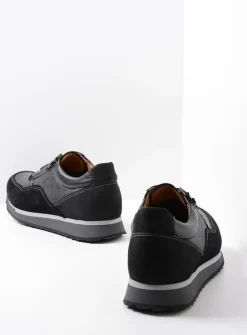 Veterschoenen Heren|Sneakers Heren<Wolky e-Runner - zwart combi leer zwartcombileer
