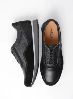 Veterschoenen Heren|Sneakers Heren<Wolky e-Runner - zwart combi leer zwartcombileer