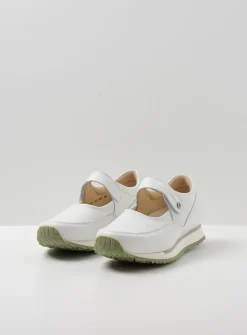 Wandelschoenen|Bandschoenen<Wolky e-Step - wit/lichtgroen leer wit/lichtgroenleer