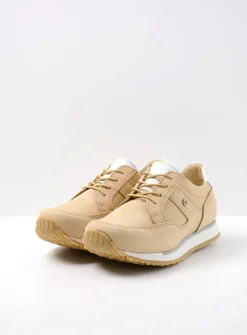 Lage Veterschoenen|Wandelschoenen<Wolky e-Walk - beige nubuck beigenubuck