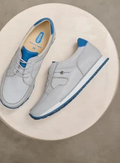 Lage Veterschoenen|Wandelschoenen<Wolky e-Walk - lichtgrijs/atlantisch blauw leer lichtgrijs/atlantischblauwleer