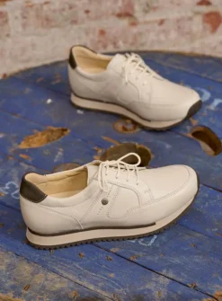 Lage Veterschoenen|Wandelschoenen<Wolky e-Walk - wit combi leer witcombileer
