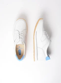 Lage Veterschoenen|Wandelschoenen<Wolky e-Walk - wit/blauw leer wit/blauwleer