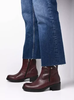 Halfhoge Laarzen|Enkellaarsjes<Wolky Fairview XW - bordeauxrood leer bordeauxroodleer