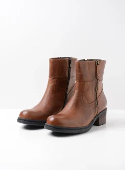 Halfhoge Laarzen|Enkellaarsjes<Wolky Fairview XW - cognac leer cognacleer