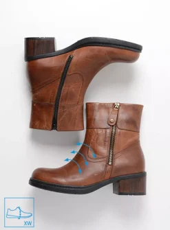 Halfhoge Laarzen|Enkellaarsjes<Wolky Fairview XW - cognac leer cognacleer