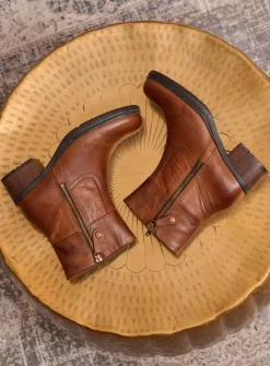 Halfhoge Laarzen|Enkellaarsjes<Wolky Fairview XW - cognac leer cognacleer