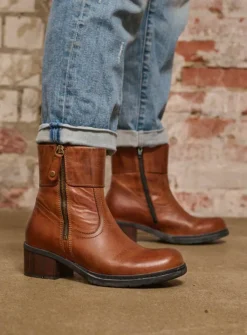 Halfhoge Laarzen|Enkellaarsjes<Wolky Fairview XW - cognac leer cognacleer