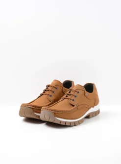 Lage Veterschoenen|Herfst/Winter<Wolky Fly - cognac nubuck cognacnubuck