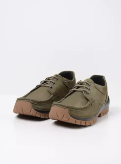 Lage Veterschoenen|Herfst/Winter<Wolky Fly - pesto groen nubuck pestogroennubuck