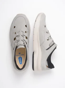 Lage Veterschoenen|Wandelschoenen<Wolky Galena - lichtgrijs nubuck lichtgrijsnubuck