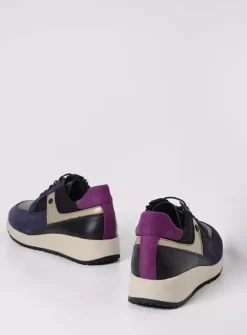 Lage Veterschoenen|Sneakers<Wolky Hammer - paars combi leer paarscombileer