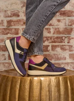 Lage Veterschoenen|Sneakers<Wolky Hammer - paars combi leer paarscombileer