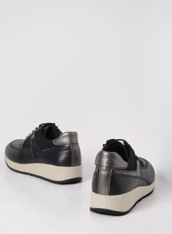 Lage Veterschoenen|Sneakers<Wolky Hammer - zwart combi leer zwartcombileer