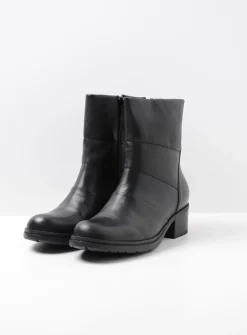 Halfhoge Laarzen|Herfst/Winter<Wolky Hinton - zwart leer zwartleer