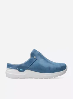 Slippers|Klompen<Wolky Holland DB - blauw effectleer blauweffectleer