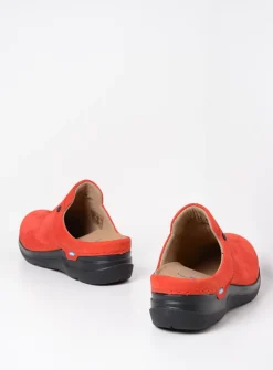 Slippers|Klompen<Wolky Holland DB - donkerrood nubuck donkerroodnubuck