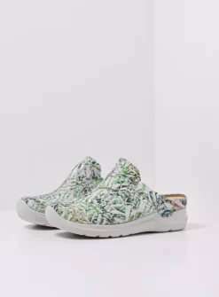 Slippers|Klompen<Wolky Holland DB - gebroken wit/groen nubuck gebrokenwit/groennubuck