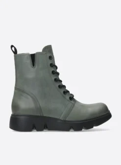 Hoge Veterschoenen|Veterlaarzen<Wolky Hope XW - grijs groen leer grijsgroenleer
