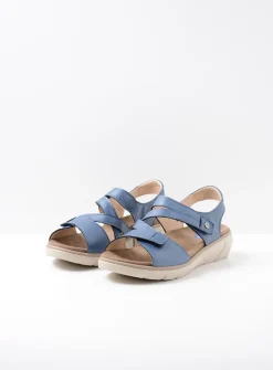 Sandalen<Wolky Ikaria - blauw leer blauwleer