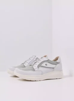 Lage Veterschoenen|Sneakers<Wolky Impact S2F - wit/grijsgroen combi stretchleer wit/grijsgroencombistretchleer