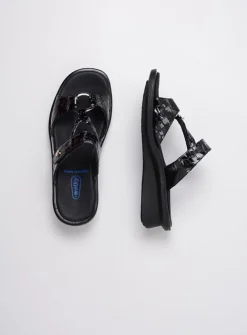 Slippers<Wolky Isa - antraciet croco lakleer antracietcrocolakleer