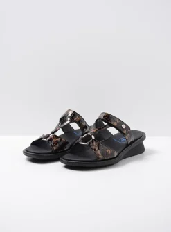 Slippers<Wolky Isa - brons croco lakleer bronscrocolakleer