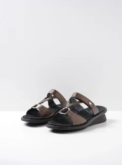 Slippers<Wolky Isa - brons leer bronsleer