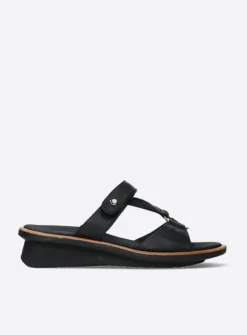 Slippers<Wolky Isa - zwart leer zwartleer