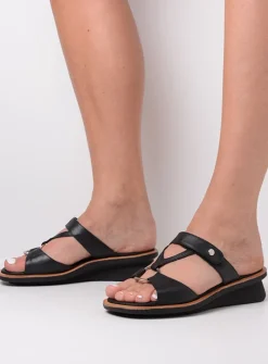 Slippers<Wolky Isa - zwart leer zwartleer